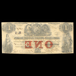 Canada, Farmer's Joint Stock Banking Co., 1 dollar : 1 février 1849