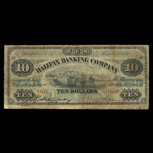 Canada, Halifax Banking Company, 10 dollars : 1 octobre 1880