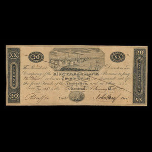 Canada, Montreal Bank, 20 dollars : 1 janvier 1818