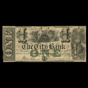 Canada, Banque de la Cité, 1 dollar : 1 août 1861