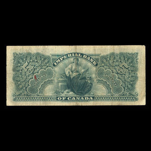 Canada, Imperial Bank of Canada, 5 dollars : 1 mai 1906