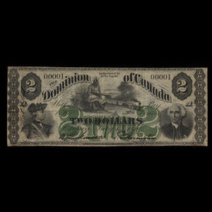 Canada, Dominion du Canada, 2 dollars : 1 juillet 1870