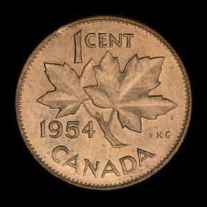 Canada, Élisabeth II, 1 cent : 1954