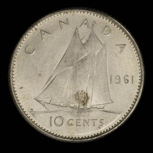 Canada, Élisabeth II, 10 cents : 1961