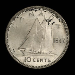 Canada, Georges VI, 10 cents : 1947