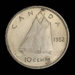 Canada, Georges VI, 10 cents : 1952
