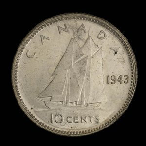 Canada, Georges VI, 10 cents : 1943