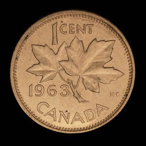 Canada, Élisabeth II, 1 cent : 1963