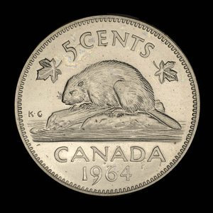 Canada, Élisabeth II, 5 cents : 1964