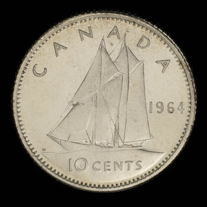 Canada, Élisabeth II, 10 cents : 1964