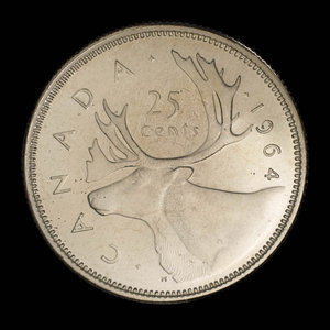 Canada, Élisabeth II, 25 cents : 1964