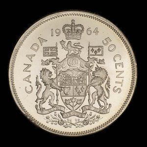 Canada, Élisabeth II, 50 cents : 1964