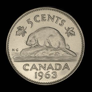 Canada, Élisabeth II, 5 cents : 1963