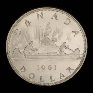 Canada, Élisabeth II, 1 dollar : 1961