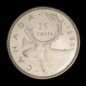 Canada, Élisabeth II, 25 cents : 1960