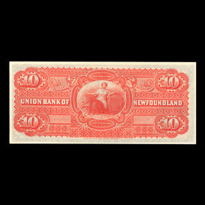 Canada, Union Bank of Newfoundland, 10 dollars : 1 mai 1889