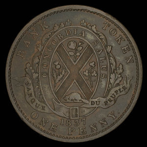 Canada, Banque du Peuple (People's Bank), 1 penny : 1837