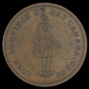 Canada, Banque de Québec, 1 penny : 1837