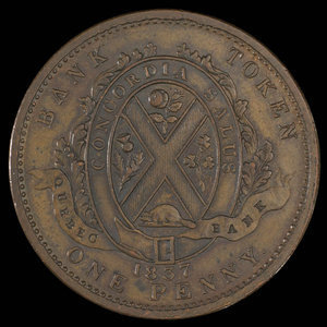 Canada, Banque de Québec, 1 penny : 1837