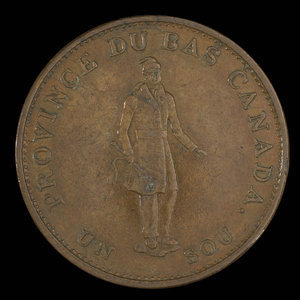 Canada, Banque de la Cité, 1/2 penny : 1837