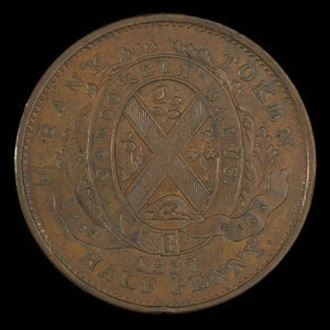 Canada, Banque de la Cité, 1/2 penny : 1837