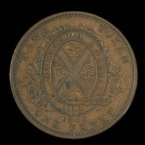 Canada, Banque de Montréal, 1 penny : 1842