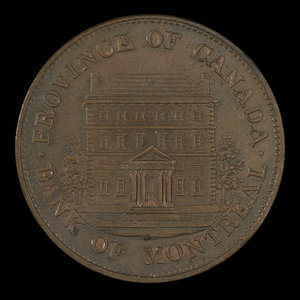 Canada, Banque de Montréal, 1/2 penny : 1844