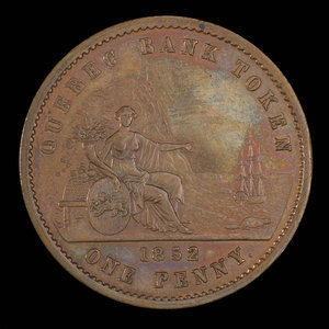 Canada, Banque de Québec, 1 penny : 1852