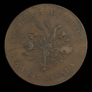 Canada, Banque de Montréal, 1 sou : 1838