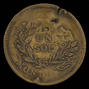 Canada, inconnu, 1 sou : 1838