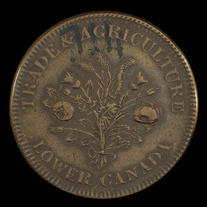 Canada, Banque de Montréal, 1 sou : 1838