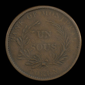 Canada, Banque de Montréal, 1 sou : 1838