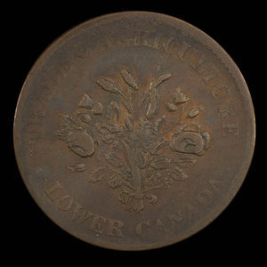 Canada, Banque de Montréal, 1 sou : 1838