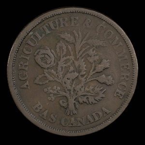 Canada, Banque du Peuple (People's Bank), 1 sou : 1838