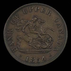 Canada, Bank of Upper Canada (York), 1/2 penny : 1854