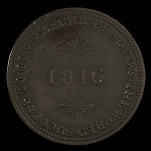 Canada, inconnu, 1/2 penny : 1816