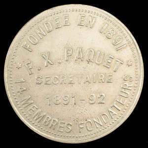 Canada, Société Numismatique d'Ottawa, aucune dénomination : 1892