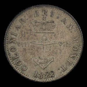 Grande-Bretagne, George IV, 1/8 dollar : 1822