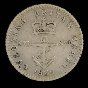 Grande-Bretagne, George IV, 1/16 dollar : 1822