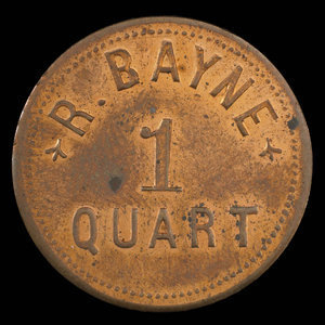 Canada, R. Bayne, 1 pinte de lait : 1892