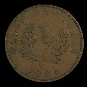 Canada, Province de la Nouvelle-Écosse, 1/2 penny : 1824