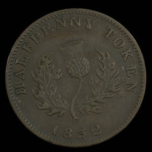 Canada, Province de la Nouvelle-Écosse, 1/2 penny : 1832