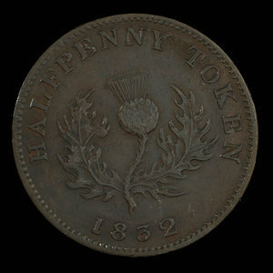 Canada, Province de la Nouvelle-Écosse, 1/2 penny : 1832