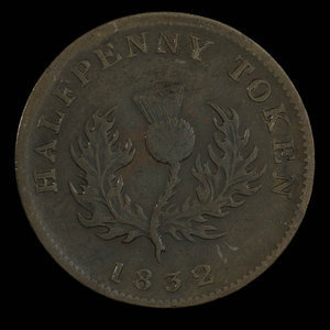 Canada, Province de la Nouvelle-Écosse, 1/2 penny : 1832