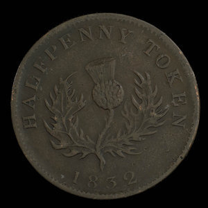 Canada, Province de la Nouvelle-Écosse, 1/2 penny : 1832