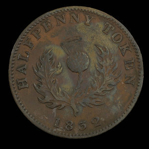 Canada, Province de la Nouvelle-Écosse, 1/2 penny : 1832