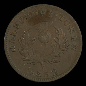 Canada, Province de la Nouvelle-Écosse, 1/2 penny : 1832