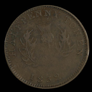 Canada, Province de la Nouvelle-Écosse, 1/2 penny : 1832