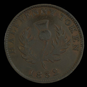 Canada, Province de la Nouvelle-Écosse, 1/2 penny : 1832