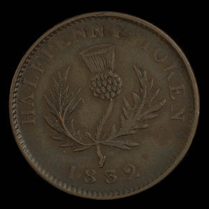 Canada, Province de la Nouvelle-Écosse, 1/2 penny : 1832